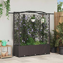 Hævet Bed med Trellis og Tag Brun 163 x 40 x 141 cm PP