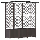 Hævet Bed med Trellis og Tag Brun 163 x 40 x 141 cm PP