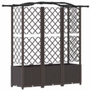 Hævet Bed med Trellis og Tag Brun 163 x 40 x 141 cm PP