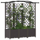 Hævet Bed med Trellis og Tag Brun 163 x 40 x 141 cm PP