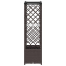 Hævet Bed med Trellis og Tag Brun 163 x 40 x 141 cm PP