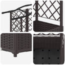 Hævet Bed med Trellis og Tag Brun 204 x 40 x 141 cm PP