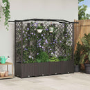 Hævet Bed med Trellis og Tag Brun 204 x 40 x 141 cm PP