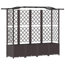 Hævet Bed med Trellis og Tag Brun 204 x 40 x 141 cm PP