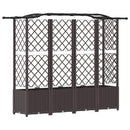 Hævet Bed med Trellis og Tag Brun 204 x 40 x 141 cm PP