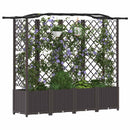 Hævet Bed med Trellis og Tag Brun 204 x 40 x 141 cm PP