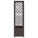Hævet Bed med Trellis og Tag Brun 204 x 40 x 141 cm PP