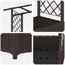 Hævet Bed med Trellis og Tag Brun 203 x 40 x 136 cm PP