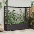 Hævet Bed med Trellis og Tag Brun 203 x 40 x 136 cm PP