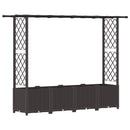 Hævet Bed med Trellis og Tag Brun 203 x 40 x 136 cm PP