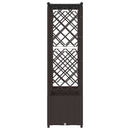 Hævet Bed med Trellis og Tag Brun 203 x 40 x 136 cm PP