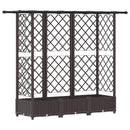 Hævet Bed med Trellis og Tag Brun 164 x 40 x 121 cm PP