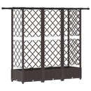 Hævet Bed med Trellis og Tag Brun 164 x 40 x 121 cm PP
