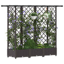Hævet Bed med Trellis og Tag Brun 164 x 40 x 121 cm PP