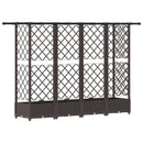 Hævet Bed med Trellis og Tag Brun 202,5 x 40 x 121 cm PP