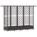 Hævet Bed med Trellis og Tag Brun 202,5 x 40 x 121 cm PP