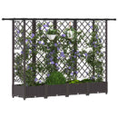 Hævet Bed med Trellis og Tag Brun 202,5 x 40 x 121 cm PP