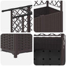 Hævet Bed med Trellis og Tag Brun 163,5 x 40 x 136 cm PP