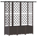 Hævet Bed med Trellis og Tag Brun 163,5 x 40 x 136 cm PP