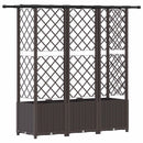 Hævet Bed med Trellis og Tag Brun 163,5 x 40 x 136 cm PP
