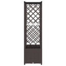 Hævet Bed med Trellis og Tag Brun 163,5 x 40 x 136 cm PP