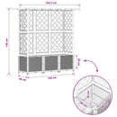 Hævet Bed med Trellis og Tag Brun 163,5 x 40 x 136 cm PP