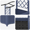 Hævet Bed med Trellis og Tag Grå 124 x 40 x 123 cm PP