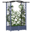 Hævet Bed med Trellis og Tag Grå 124 x 40 x 123 cm PP