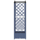 Hævet Bed med Trellis og Tag Grå 124 x 40 x 123 cm PP