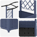 Hævet Bed med Trellis og Tag Grå 125 x 40 x 138 cm PP