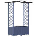 Hævet Bed med Trellis og Tag Grå 125 x 40 x 138 cm PP
