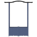 Hævet Bed med Trellis og Tag Grå 125 x 40 x 138 cm PP