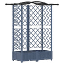 Hævet Bed med Trellis og Tag Grå 124 x 40 x 126 cm PP
