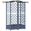 Hævet Bed med Trellis og Tag Grå 124 x 40 x 126 cm PP