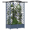 Hævet Bed med Trellis og Tag Grå 124 x 40 x 126 cm PP