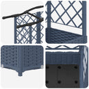 Hævet Bed med Trellis og Tag Grå 163 x 40 x 126 cm PP