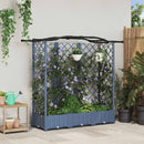 Hævet Bed med Trellis og Tag Grå 163 x 40 x 126 cm PP