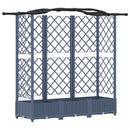 Hævet Bed med Trellis og Tag Grå 163 x 40 x 126 cm PP