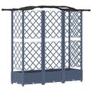 Hævet Bed med Trellis og Tag Grå 163 x 40 x 126 cm PP
