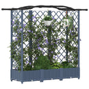 Hævet Bed med Trellis og Tag Grå 163 x 40 x 126 cm PP
