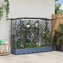 Hævet Bed med Trellis og Tag Grå 203,5 x 40 x 125 cm PP