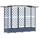 Hævet Bed med Trellis og Tag Grå 203,5 x 40 x 125 cm PP