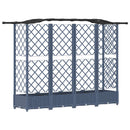 Hævet Bed med Trellis og Tag Grå 203,5 x 40 x 125 cm PP