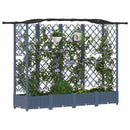Hævet Bed med Trellis og Tag Grå 203,5 x 40 x 125 cm PP
