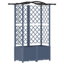 Hævet Bed med Trellis og Tag Grå 122 x 40 x 141 cm PP