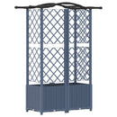 Hævet Bed med Trellis og Tag Grå 122 x 40 x 141 cm PP