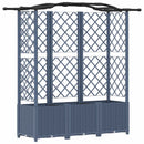 Hævet Bed med Trellis og Tag Grå 163 x 40 x 141 cm PP