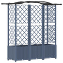 Hævet Bed med Trellis og Tag Grå 163 x 40 x 141 cm PP