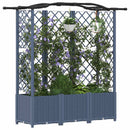 Hævet Bed med Trellis og Tag Grå 163 x 40 x 141 cm PP