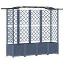 Hævet Bed med Trellis og Tag Grå 204 x 40 x 141 cm PP